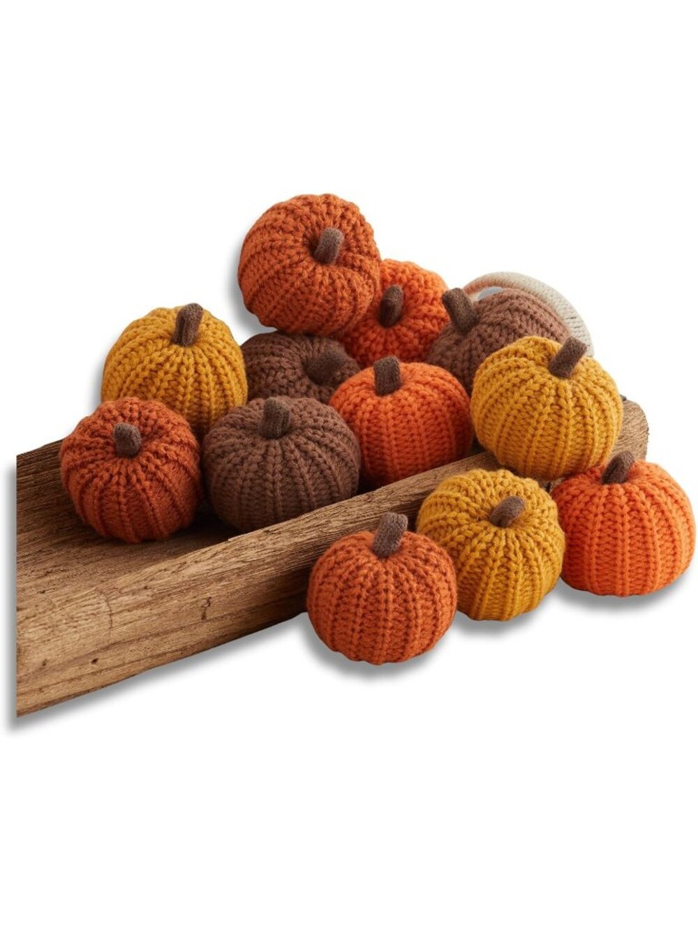 Mini Knit Orange Set Of 12 Halloween Decor Autumn Bowl Fillers Fall Farmhouse